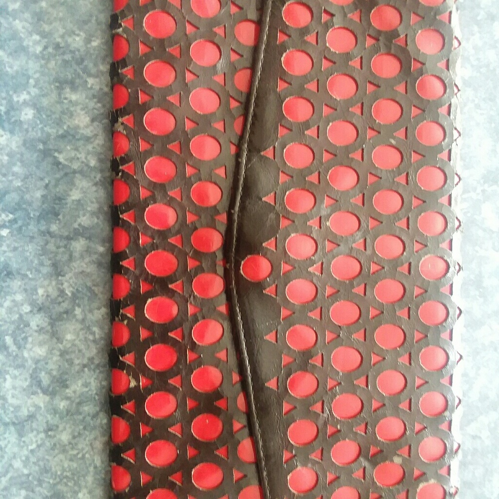 Red and Black Envelope Clutch